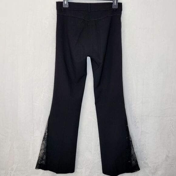 Sandro Lace Trim Black Trouser Pants - Picture 8 of 11
